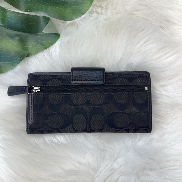 Coach Legacy Signature Slim Bi-fold Wallet Black - Picture 2 of 9